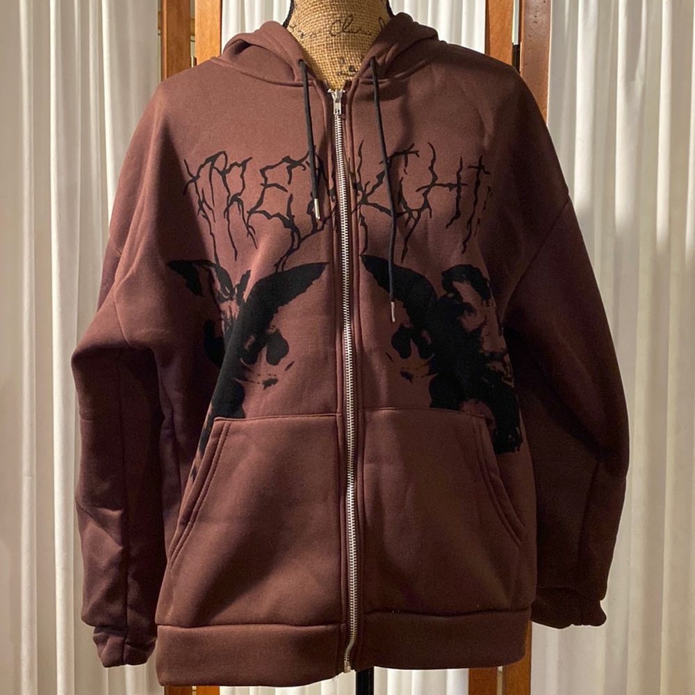 Cute Brown Angel Print jacket. BRAND NEW never used.